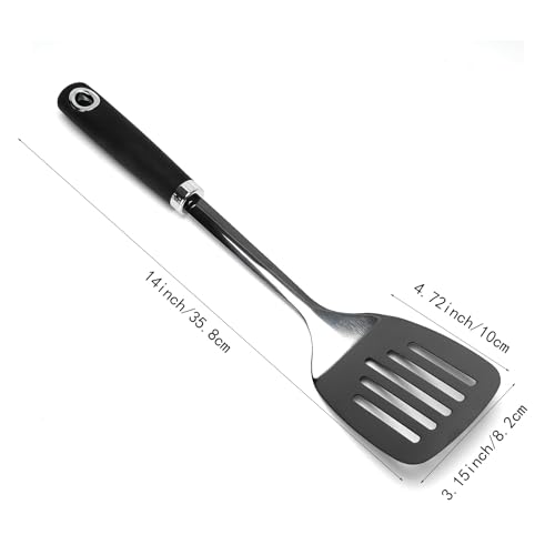 Stainless Steel Slotted Turner Spatula, Thin Edge Turner, Black - color: Z-Black Turner Spatula