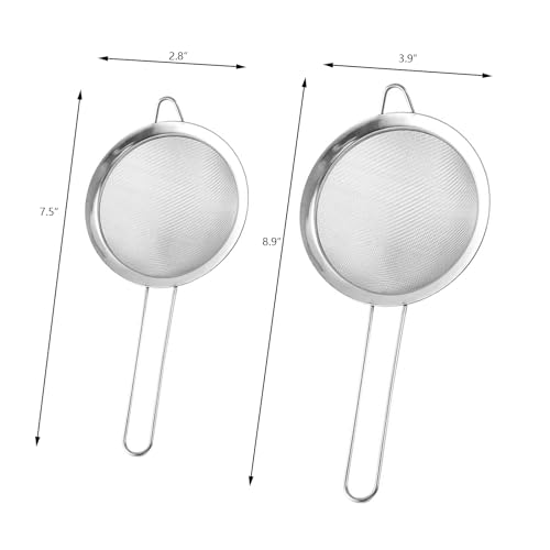 2PCS Small Fine Mesh Strainers Set