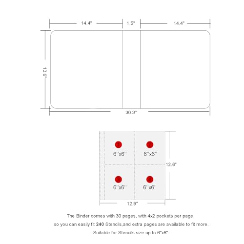 Cookie Stencil Storage Binder Die Cut And Stamp Storage Folder Baking Stencil Organizer Scrapbooking Cutting Dies Stencil Storage Book Collections Case Organizer (8Pockets x 30Pages) - size: 8Pockets x 30Pages