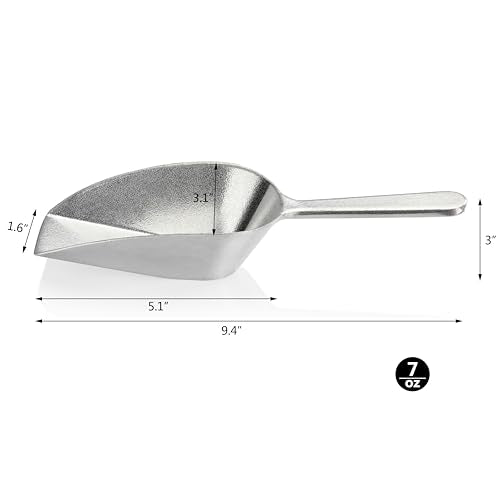 New Star Foodservice Cast Aluminum Flat Bottom Scoop, 7-Ounce, Silver - size: 7-Ounce