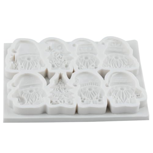 3D Christmas Gnome Fondant Mold Xmas Santa Claus Silicone Mold - color: Style G