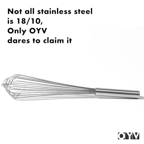 OYV 18/10 Stainless Steel Large Whisk, 17-Inch Heavy-Duty Kitchen Whisk - size: 17 inch silver