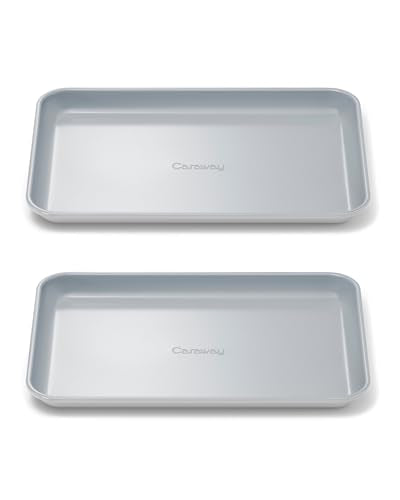 Caraway Non-Stick Ceramic Small Baking Sheet Duo - color: Gray, size: 2x Small 9" x 13"