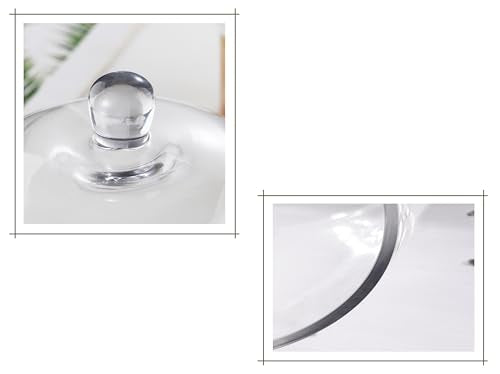 8" Wide Handmade Sturdy Glass Cake Dome, Cake Cover Lid for Cake, Food and Display, Glass Topper For Cake Plate And Cake Stand, Cake Stand Topper, Glass Dome Cloche, Glasss (8"x5.5") - size: 8"x5.5"
