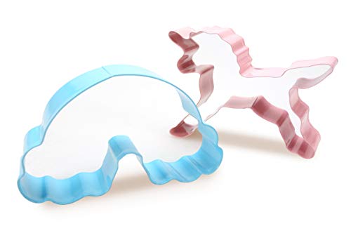Handstand Kitchen 2-piece Cookie Cutter Set - Rainbow and Unicorn - color: Rainbow