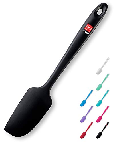 DI ORO Mini Silicone Spatula - Small Jar Scraper, 600F Heat Resistant - color: Black