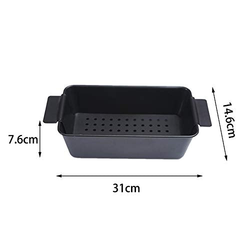double-piece healthy meat pie baking pan, with drip tray, grey 12.2-inch non-stick cooking pan, rectangular meat pie tray, non-stick carbon steel baking pan, with pull-out serving function