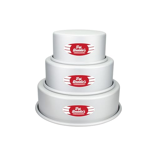 Fat Daddio's Anodized Aluminum 3-Tiered Round Cake Pan Set - size: 3 Inch Deep, Set of 3 (6, 8, 10"), style: Sets