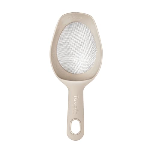 Tovolo Scoop and Sift 1 Cup Flour Sifter for Baking, Oatmeal - color: Oatmeal