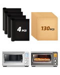 130PCs Paper Liners and 4PCs Teflon Mats Compatible with Breville BOV860BSS