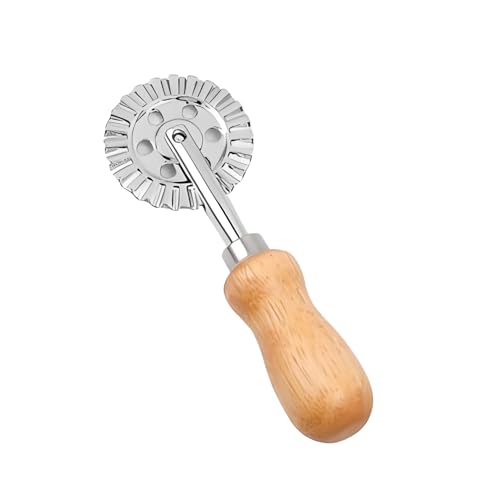 Ravioli Cutter Wheel, Fluted Pastry & Pizza Wheel with Wood