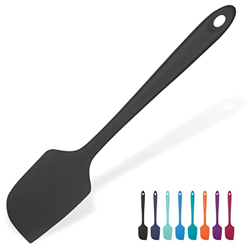 U-Taste Silicone Large Spatula, 600ºF High Temp Bowl Scraper, 11.38", Black - color: Black, size: 11.38 in (large spatula)