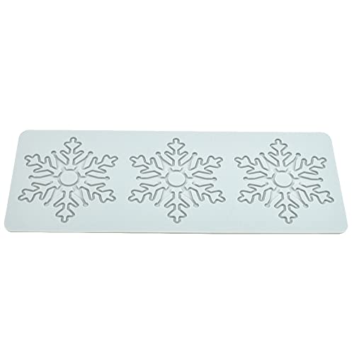 Hollow Snowflake 3D Embossing Chocolate Candy Fondant Cake Silicone Mold for Cupcake Top Sugar Craft Decoration (9.80x3.84x0.12inch) - size: A_9.80x3.84x0.12inch