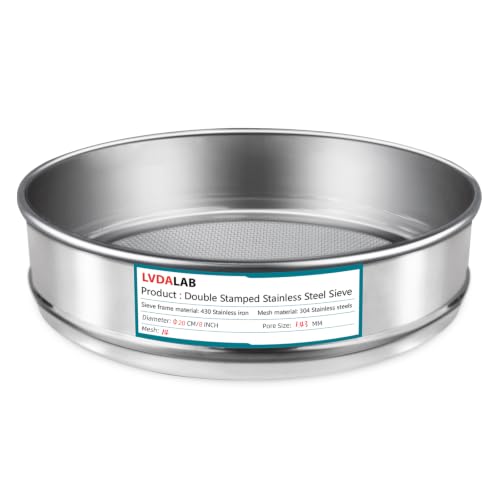 7.9" (20cm) 304 Stainless Steel Lab Sieve, 14 Mesh (1.43mm) Screen Sifter - size: 14Mesh(1.43mm)/Ф7.9in