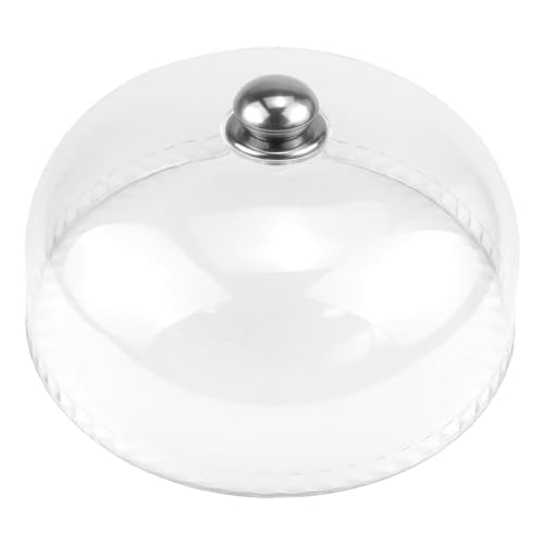 DOERDO 10Inch Cake Dome Cover Clear Cake Stand Cover Acrylic Round Cheese Cloche Dome for Dessert Display, 26.5x13.5cm