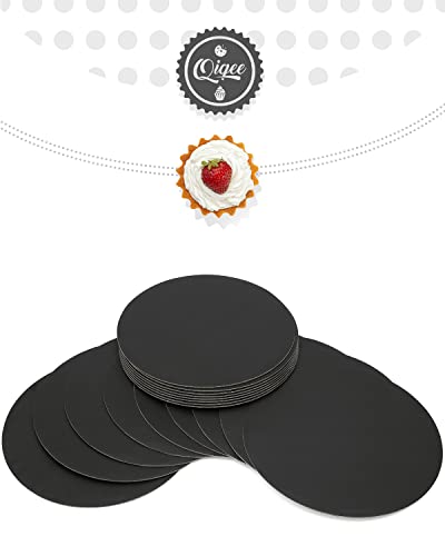 qiqee 12 Inch Black Cake Boards Round 40-Packs Circles Rounds Base Food-Grade Cardboard Cake Plate（Thinner But Stronger） - color: Black, size: 12 inch / 40Pcs