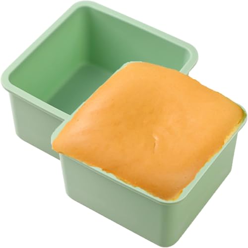 QELEG Square Pullman Loaf Pan with Lid, 2 Pack - color: 2Pcs/Green-square