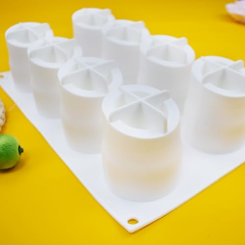 mostsom 8 Holes Cylinder Silicone Mould for Chocolate Dessert Jelly Pudding - size: Bamboo K