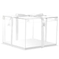 12X12X7inch Clear cake Boxes,Cake Carrier,Disposable Cake Containers, Large Cake box with Ribbon, Ideal for Large 10and 12Inch Cake carry,transparent cake box for birthday Party wedding -White - color: white-12x12x7inch-6Pcs