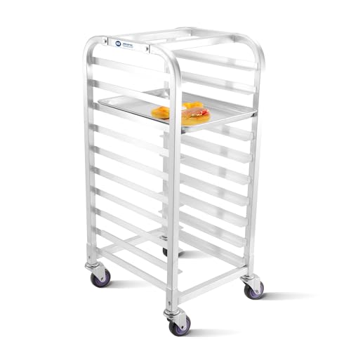 BIEAMA 10-Tier Sheet Pan Rack, NSF Aluminum Bun Pan Rack - color: Rack, size: Half Size 10-Tier