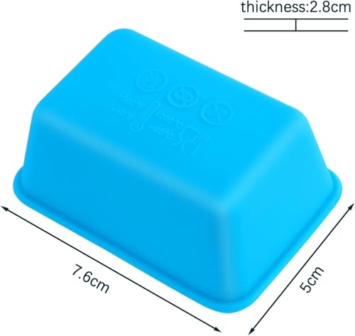 10Pcs Mini Loaf Pans, Silicone Square Cake Molds (Random Colors)