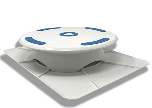 Ateco Reversible 2-Sided Revolving Cake Decorating Stand, Plastic Turntables and Base, 12 by 16-Inch and 12-Inch Diameter, White - size: 16 in