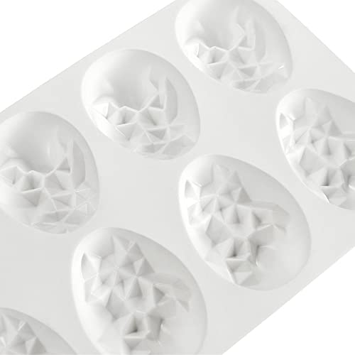 Mostsom 8 Cavity Easter Egg Silicone Mold for Chocolate, Baking Pan for Party Fondant Candy Jelly Dome Mousse Cake Topper Making (E) - size: Easter Egg E