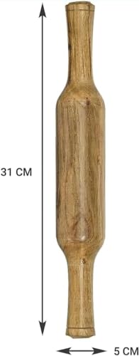 Natural Marble Rolling Board and Wooden Rolling Pin Set, 10 Inch Round Marble Chakla Belan for Roti, Chapati, Pizza Dough, Pastry and Baking, Stone Rolling Surface for Kitchen - size: 10 Inches