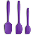 3-Piece Silicone Spatula Set, 600°F Heat Resistant, Purple - color: E-Purple
