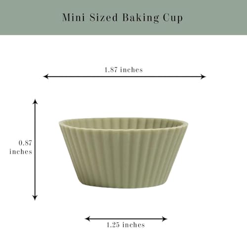 The Silicone Kitchen Reusable Mini Silicone Baking Cup, Non-Toxic, BPA Free, Dishwasher Safe, Mini, 24 Pack, White Blue Green - size: Mini