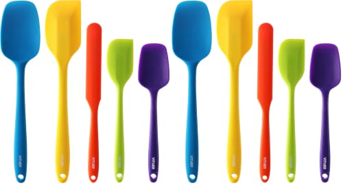 5PCS Silicone Rubber Spatula Set, VITUER Food Grade BPA-Free Spatulas for kitchen Use, Heat Resistant Spatula for Cooking & Baking, Dishwasher Safe (Pack of 2) - size: 13.5*11 (Pack of 2)