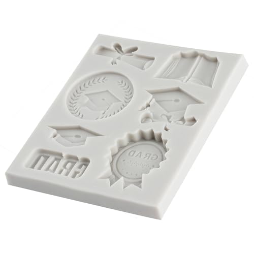 Graduation Fondant Molds Doctoral Cap Diploma Candy Silicone Mold - color: Style F