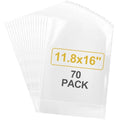 70Pcs Clear Cellophane Bags, with Twist Ties, Flat Bottom - size: 11.8x16 Inch (Pack of 70)