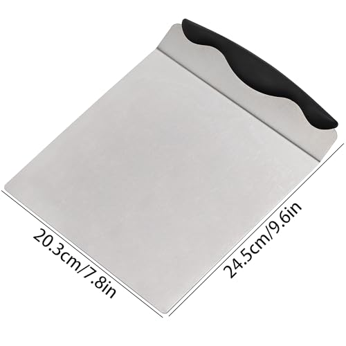 Cake Safe Lifter 7.8"x9.6" Stainless Steel Pizza Transfer Shovel Cookie Spatula - color: Black