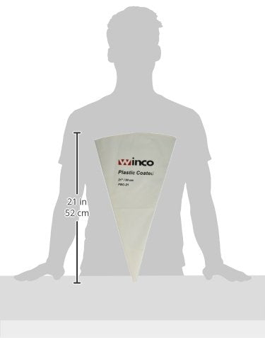 Winco Pastry Bag Cotton with Plastic Coating, 21-Inch,White,Medium - size: 21"