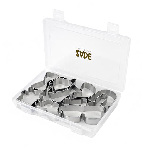 ZADE Fathers Day Cookie Cutters,10PCS Metal Cookie Cutters- Father Birthday Cookie Molds with Bow Tie, Mustache, Necktie, Formal Hat, Blazer, Glasses/Sunglasses Shapes for Holiday Treats - color: Father cookie cutter Set