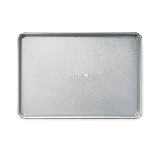 Amazon Basics Ceramic Nonstick Baking Sheets & Cooling Rack Set, Dishwasher Safe, Oven Safe, Half Sheet Size, Gray, 2-Pack - size: Half Sheet - 2 Pack