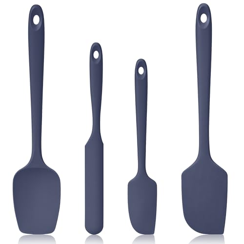 600ºF Heat Resistant Silicone Spatula Spoonula Set of 4, Blue - color: (3) Midnight Blue, size: 4 Spatulas