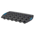 Rachael Ray Yum-o! Nonstick Mini Muffin & Cupcake Tin - 24 Cup, Gray with Marine Blue Grips - color: Blue Grips, size: 24 Cup