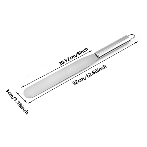 SEIWEI Cake Spatula Straight Palette Knives Smooth Icing Spatula Cupcake Cakes Decorating Home kitchen Baking Tool Silver (20.32cm/8inch) - size: 20.32cm/8inch