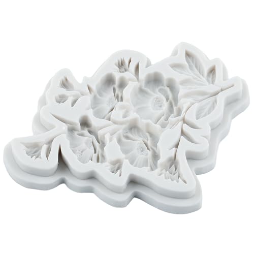 Flower Silicone Mold Poppy Lavender Peony Fondant Molds Set of 4 - color: Style B