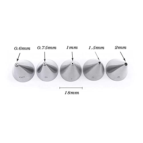 Royal Icing Piping Tips for Cookies, Small Round Writing & Fine Detail Tips - color: E
