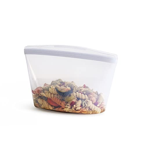 Stasher Premium Reusable Silicone Leak-Free Food Storage Bowl, Clear, 4-Cup - color: Clear, size: 4-Cup