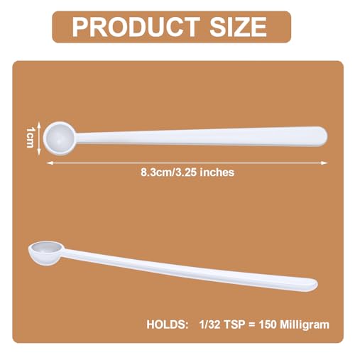 Chengu 200 Pieces Measuring Spoons 1/32 Teaspoon Micro Scoops 0.15 ml