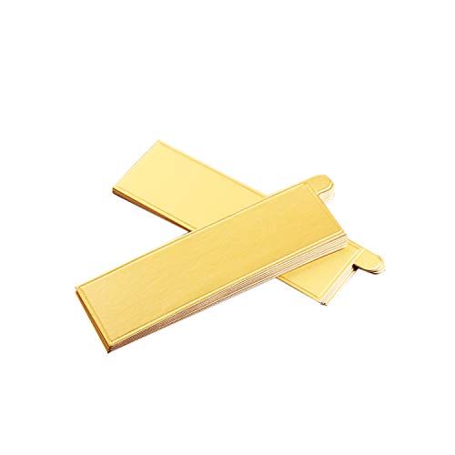 100 pcs 5.12"x1.57" Rectangular Cake Boards, Mousse Cardboard - size: Long bar rectangular - Gold