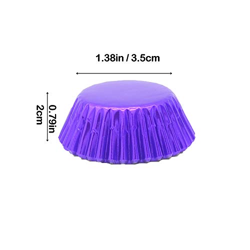 Mini Purple Foil Cupcake Liners Muffin Baking Cups for Party and More, 300-Count - color: Purple