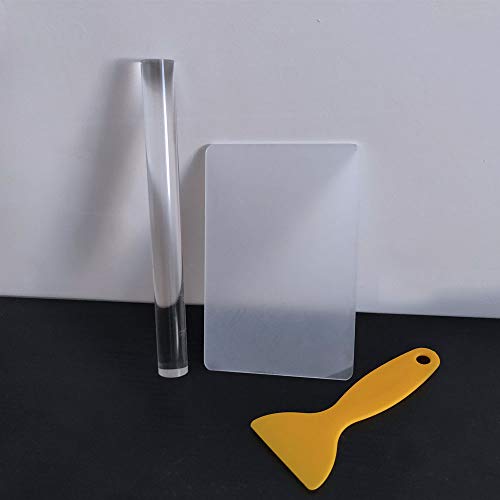 Acrylic Clay Roller with Sheet Backing Board, Assisted Shovel, Rubber Tools/Moulds, Ultra-Light Hand-Made DIY Tools
