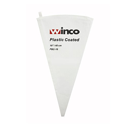 Winco Pastry Bag Cotton with Plastic Coating, 16-Inch, Medium, White - size: 16"