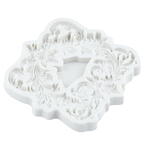 Baroque Curlicues Scroll Relief Lace Frame Silicone Fondant Molds - color: Style L