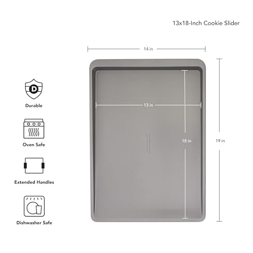 KitchenAid 13x18in Nonstick Aluminized Steel Cookie Slider, Contour Silver - color: Contour Silver, size: 13 x 18 Inch